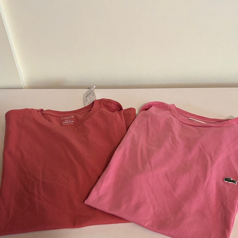 Lacoste and J Crew Men's Short Sleeve Tees - Orange and Pink